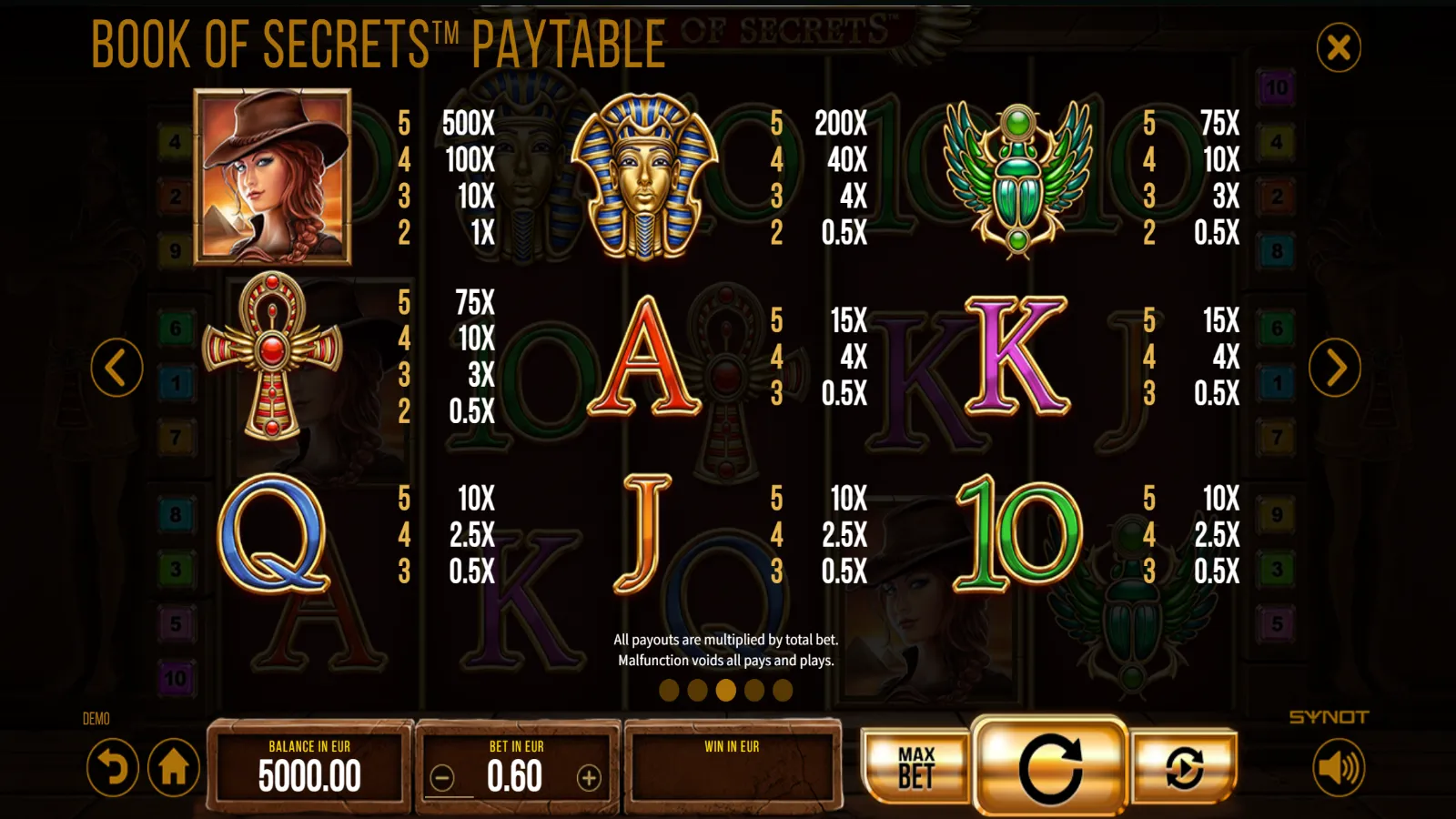 Book of Secrets Gratis Simboluri