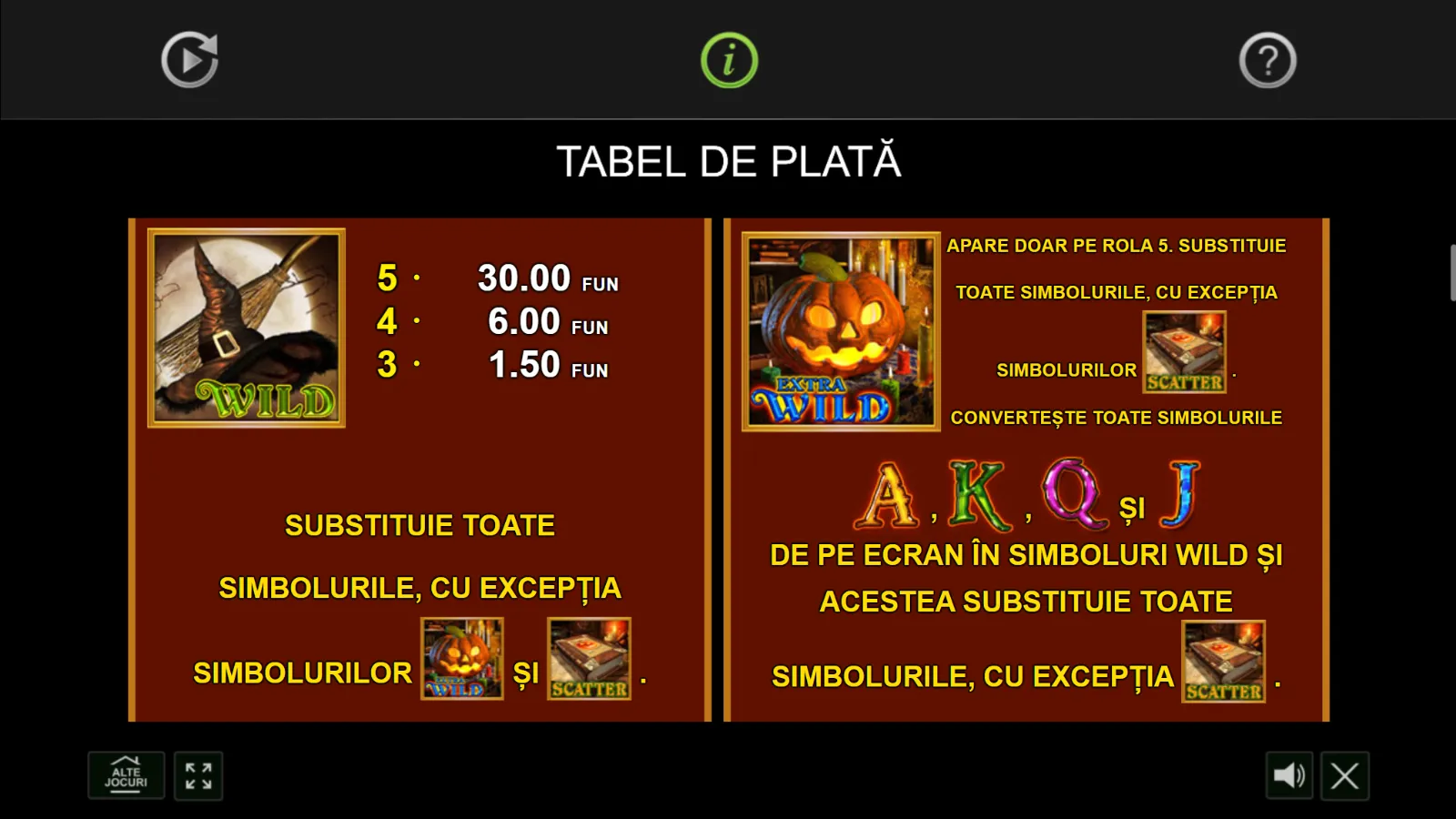 Halloween EGT Demo Simboluri