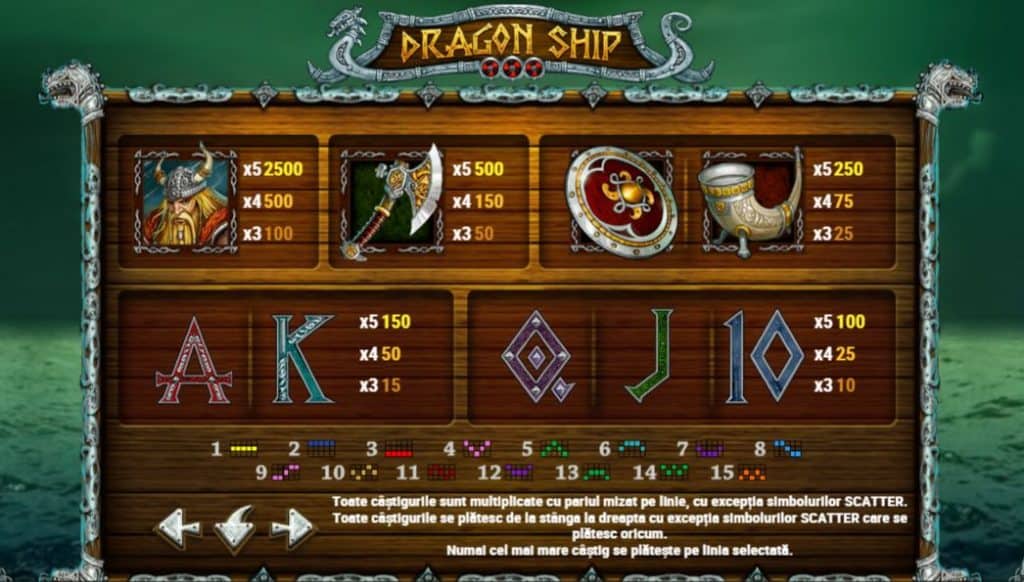 Jocul ca la aparate Dragon Ship