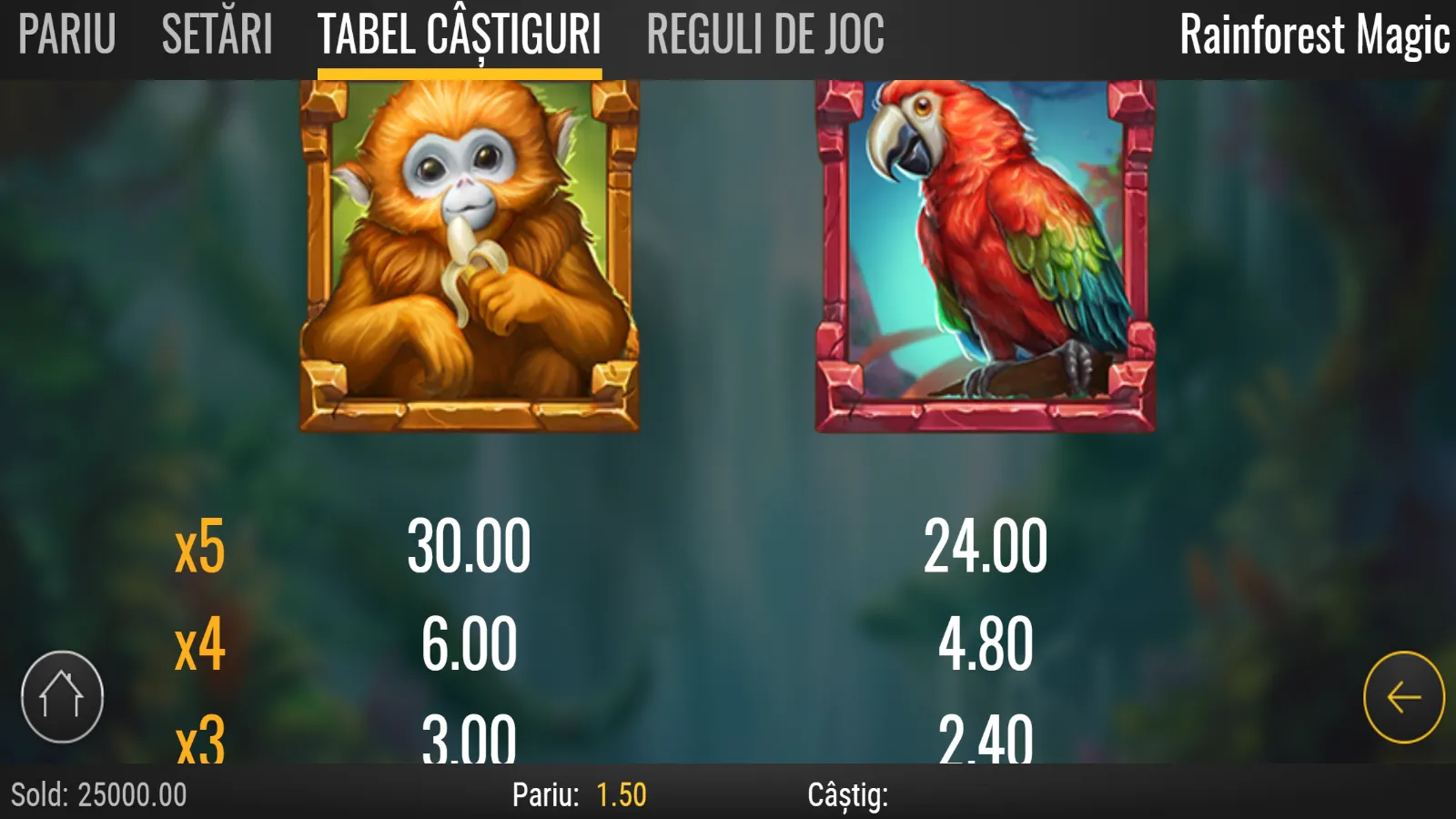 Rainforest Magic Demo Simboluri