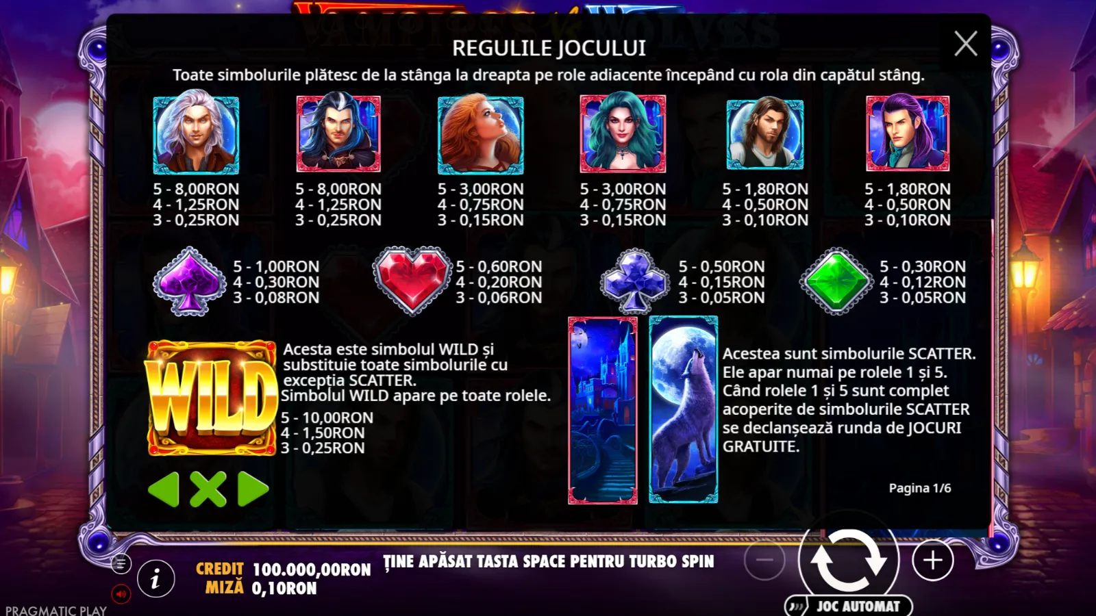 Vampires vs Wolves Gratis Simboluri