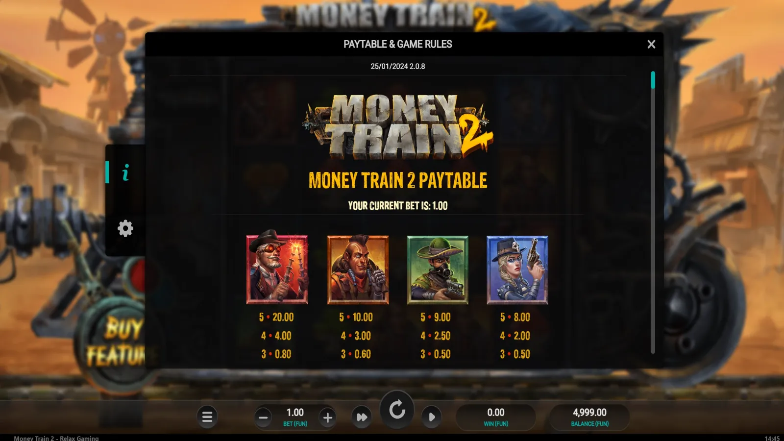 Money Train 2 Gratis Demo Online Simboluri
