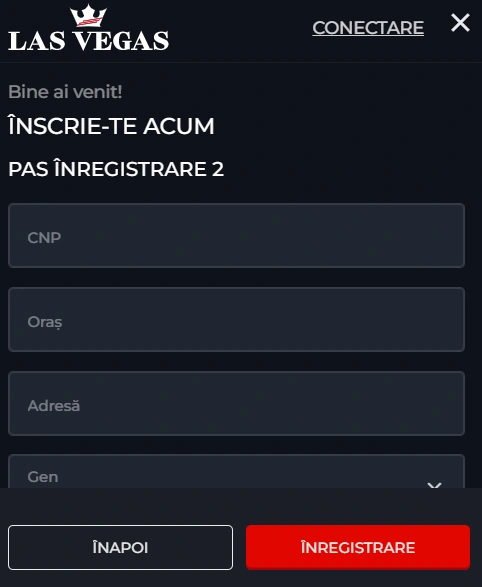 înregistrare Las Vegas Casino