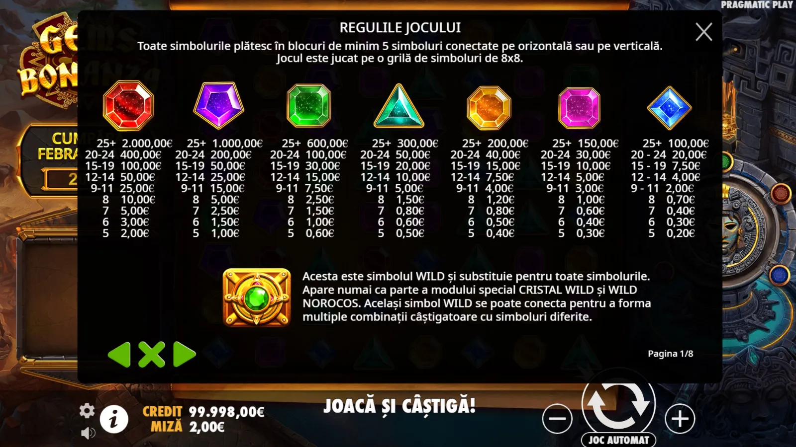 Gems Bonanza Demo Online Gratis Simboluri