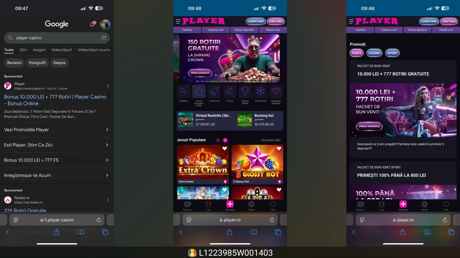 Player Casino Aplicatie