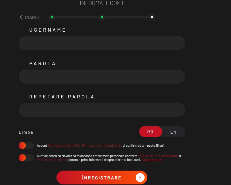 înregistrare Maxbet Casino 2025