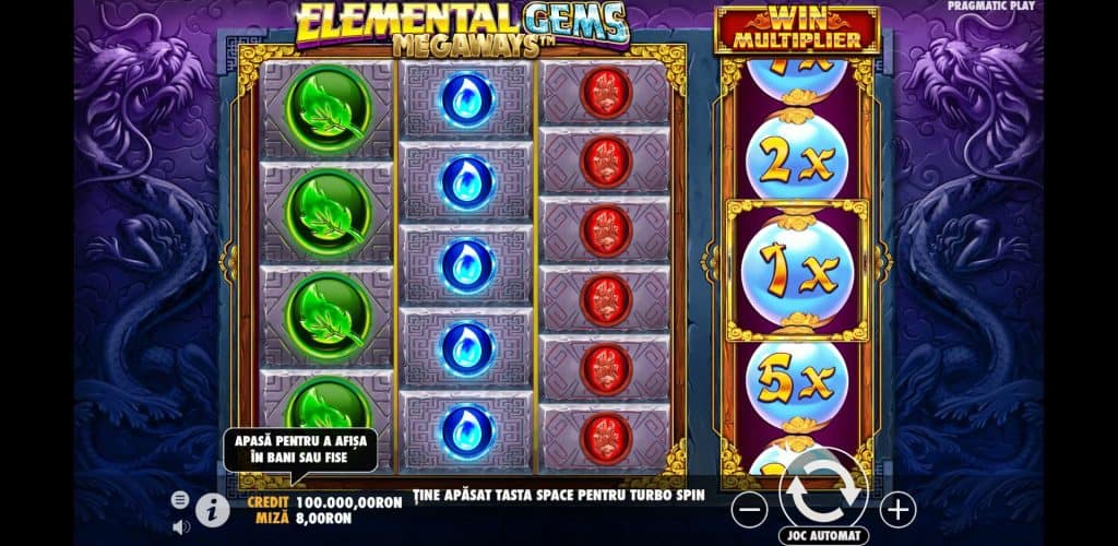 Păcănele gratis Elemental Gems Megaways