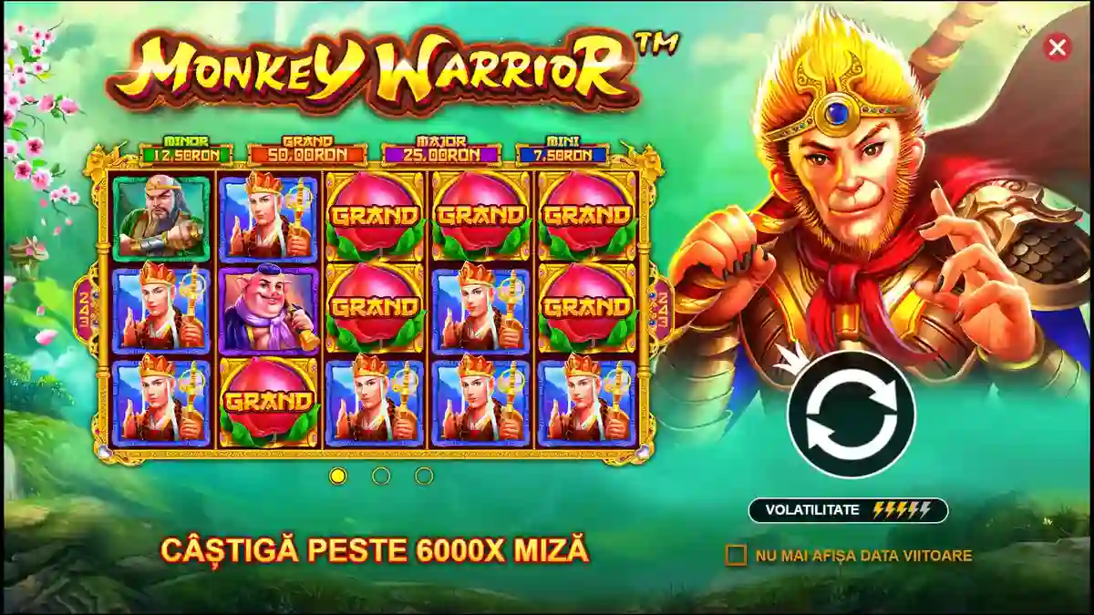 imaginea de start a jocului Monkey Warrior