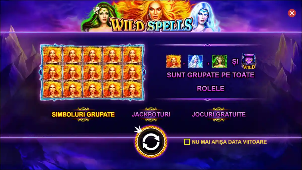 imaginea de start a jocului Wild Spells