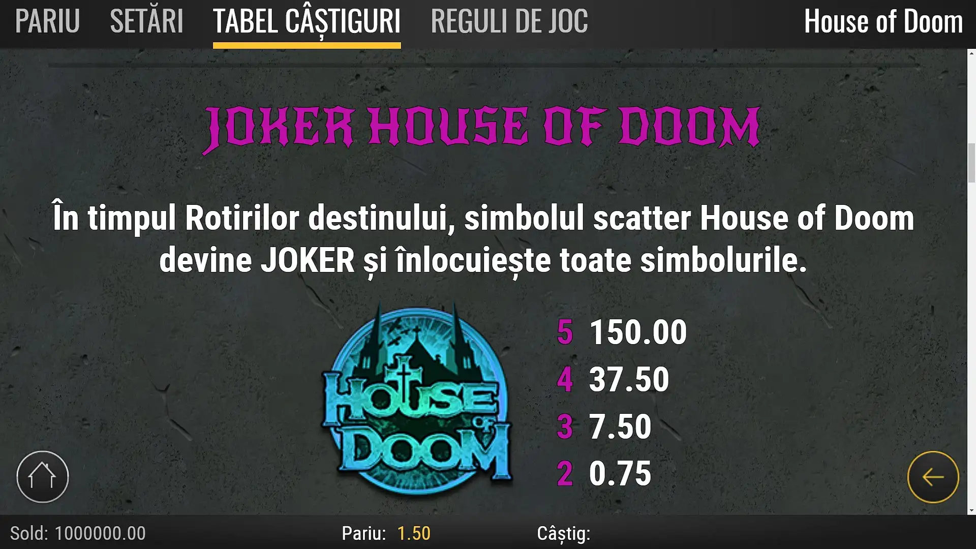 Păcănele gratis House of Doom