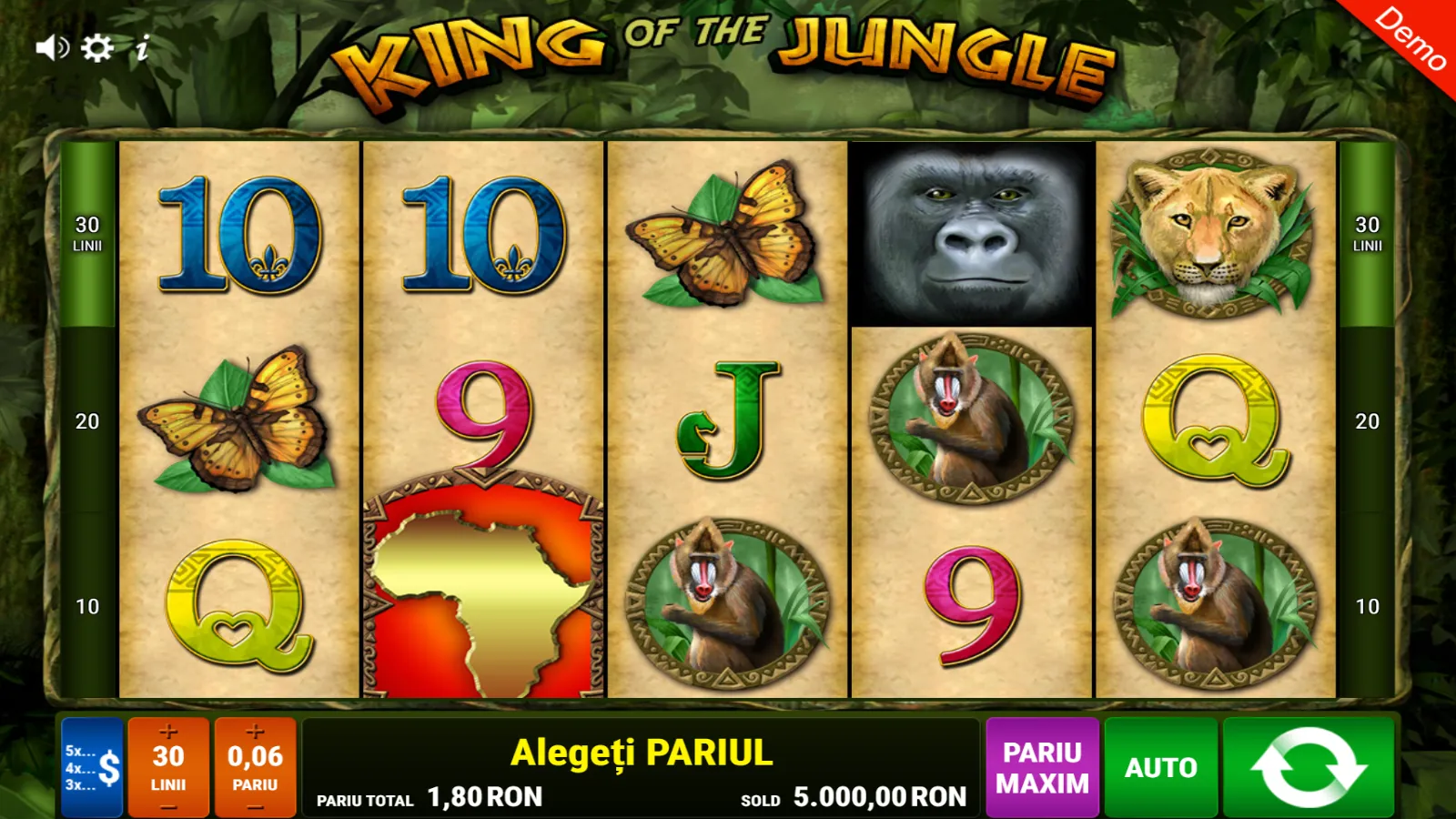 King Of The Jungle Gratis GamePlay