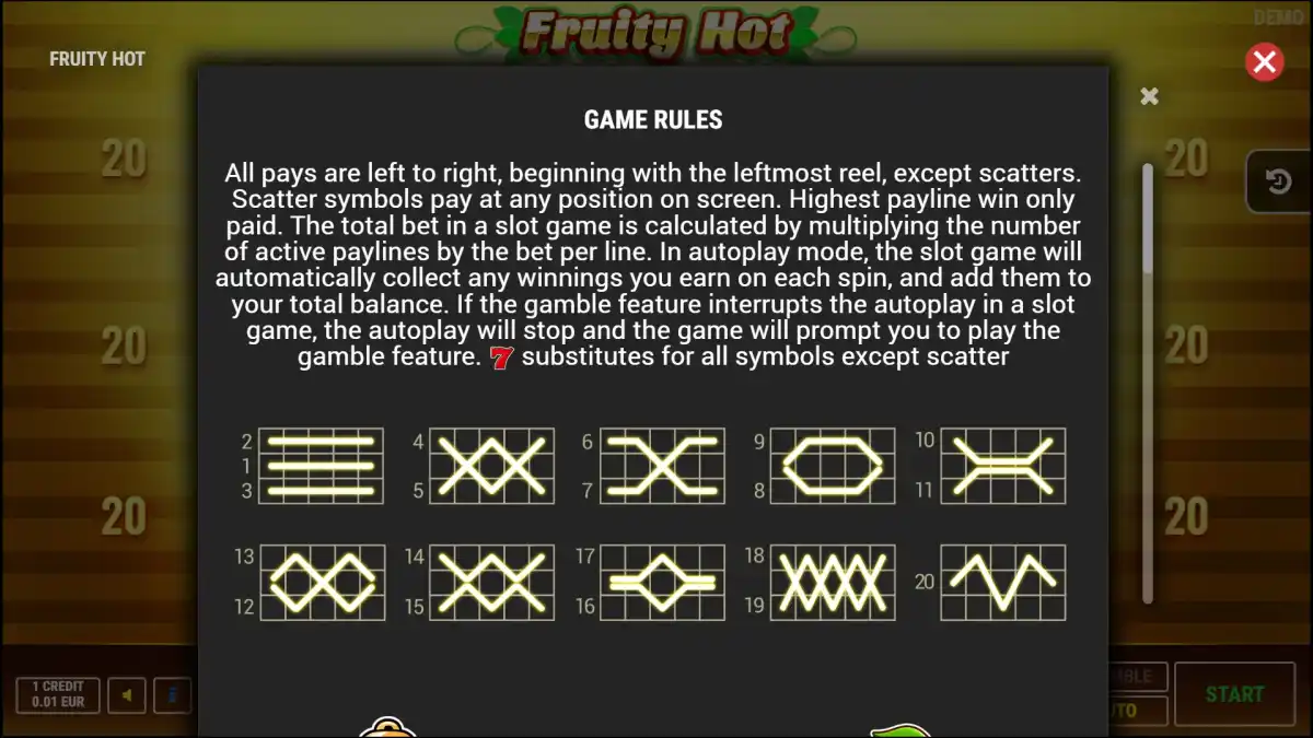 regulile jocului Joc de cazino gratis Fruity Hot