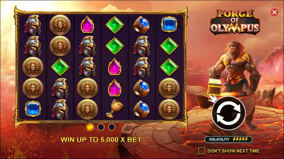 imaginea de start a jocului Slot Gratis Forge of Olympus