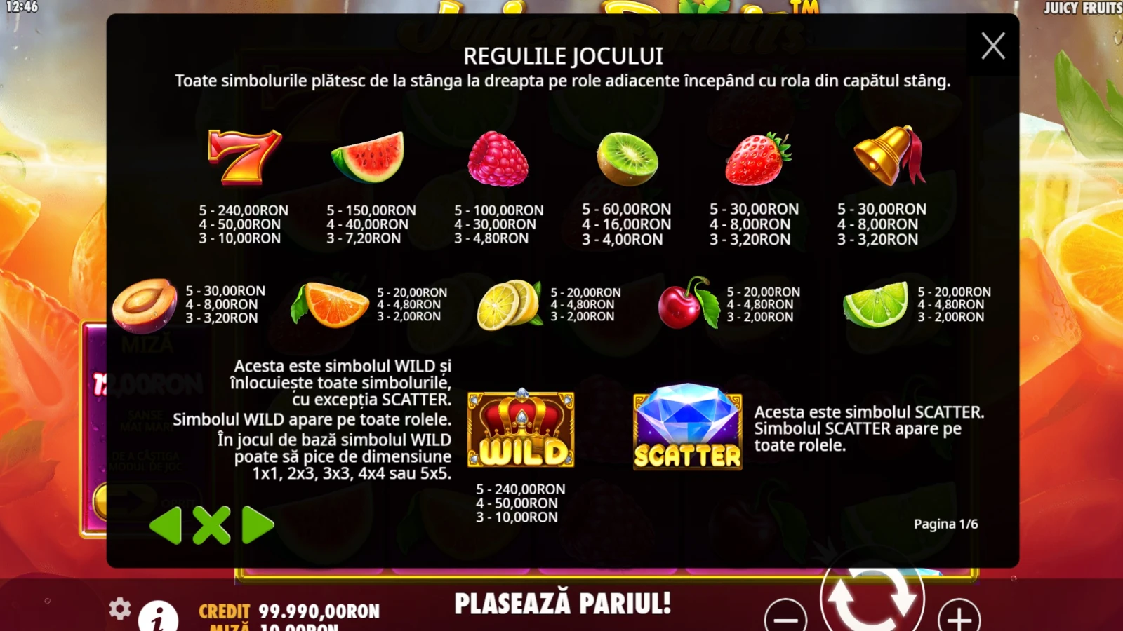 Juicy Fruits Gratis Simboluri