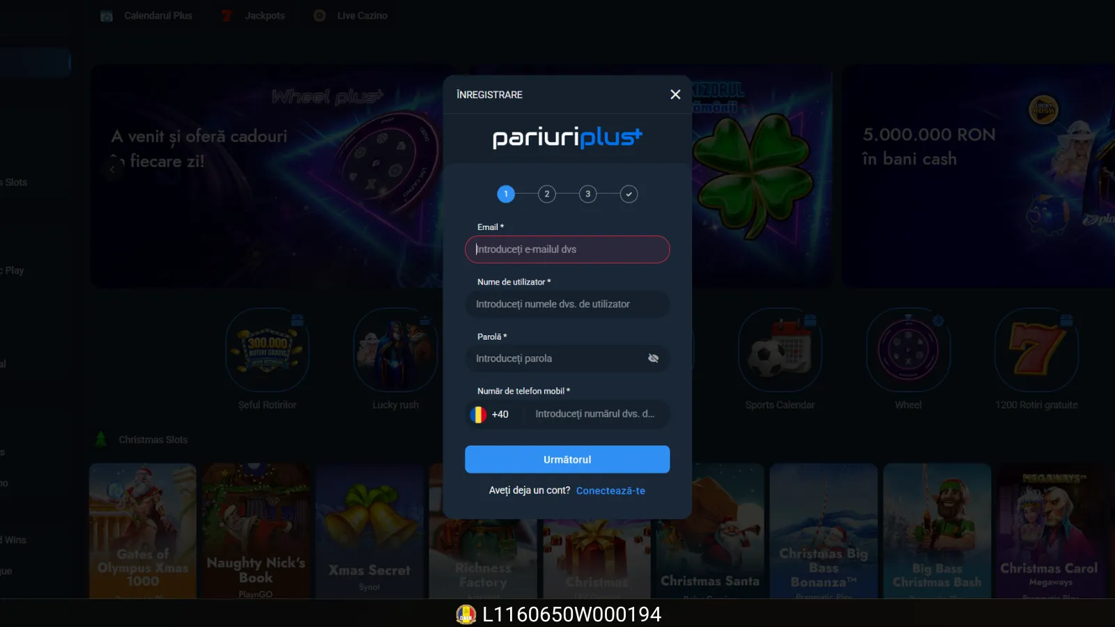 PariuriPlus Inregistrare