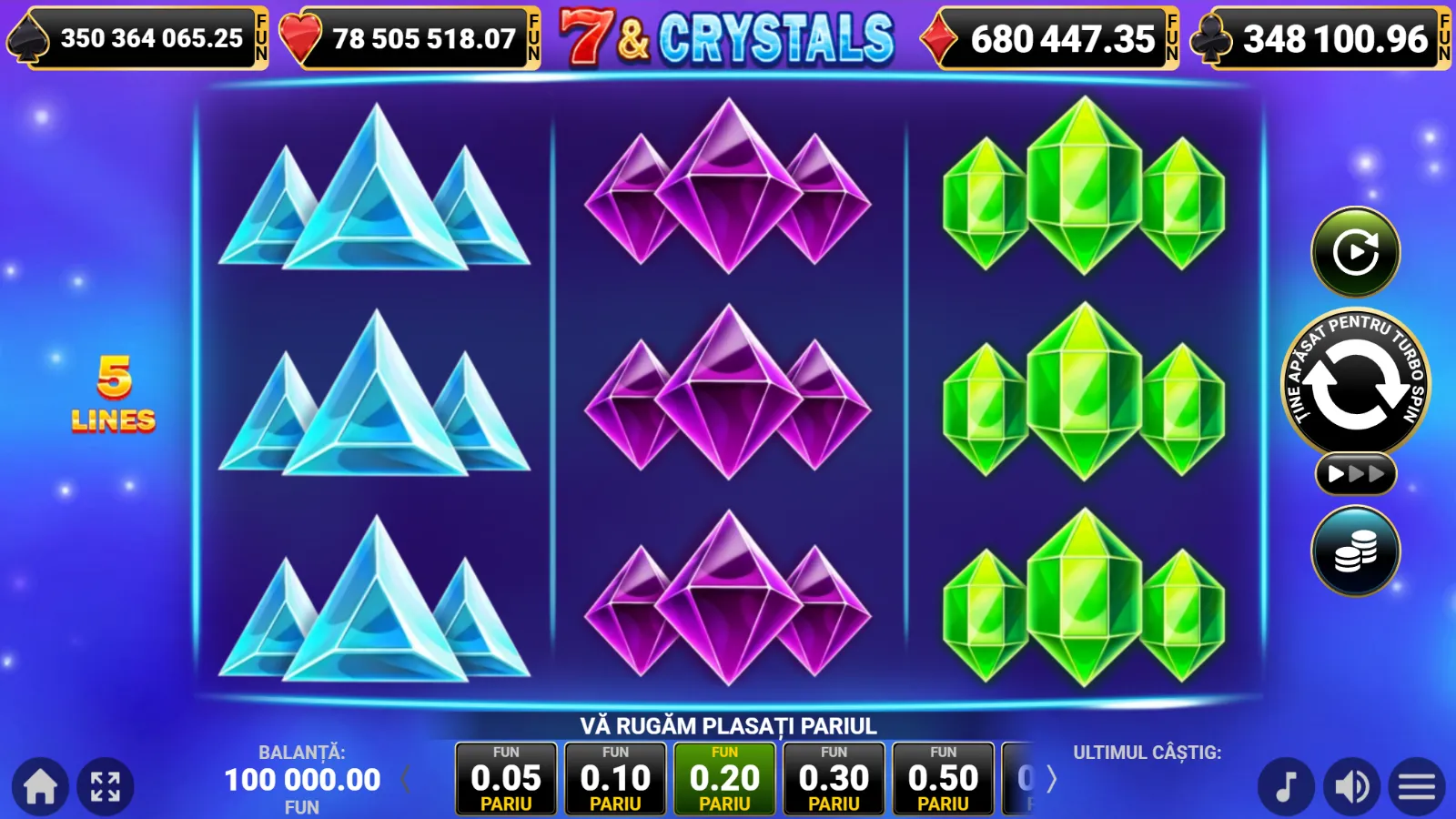 7 & Crystals Gratis GamePlay