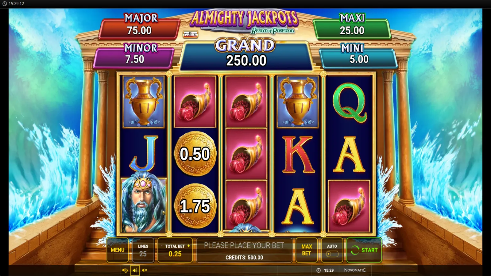 Almighty Jackpots Realm of Poseidon Demo GamePlay