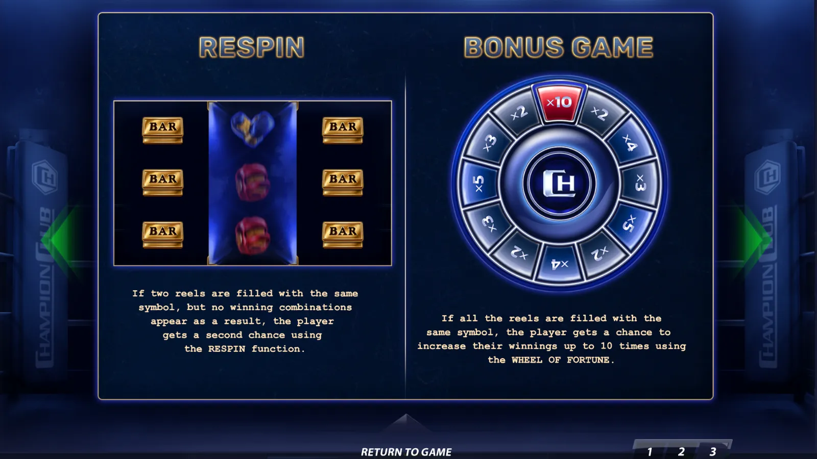 Champion Club Demo Bonus Game