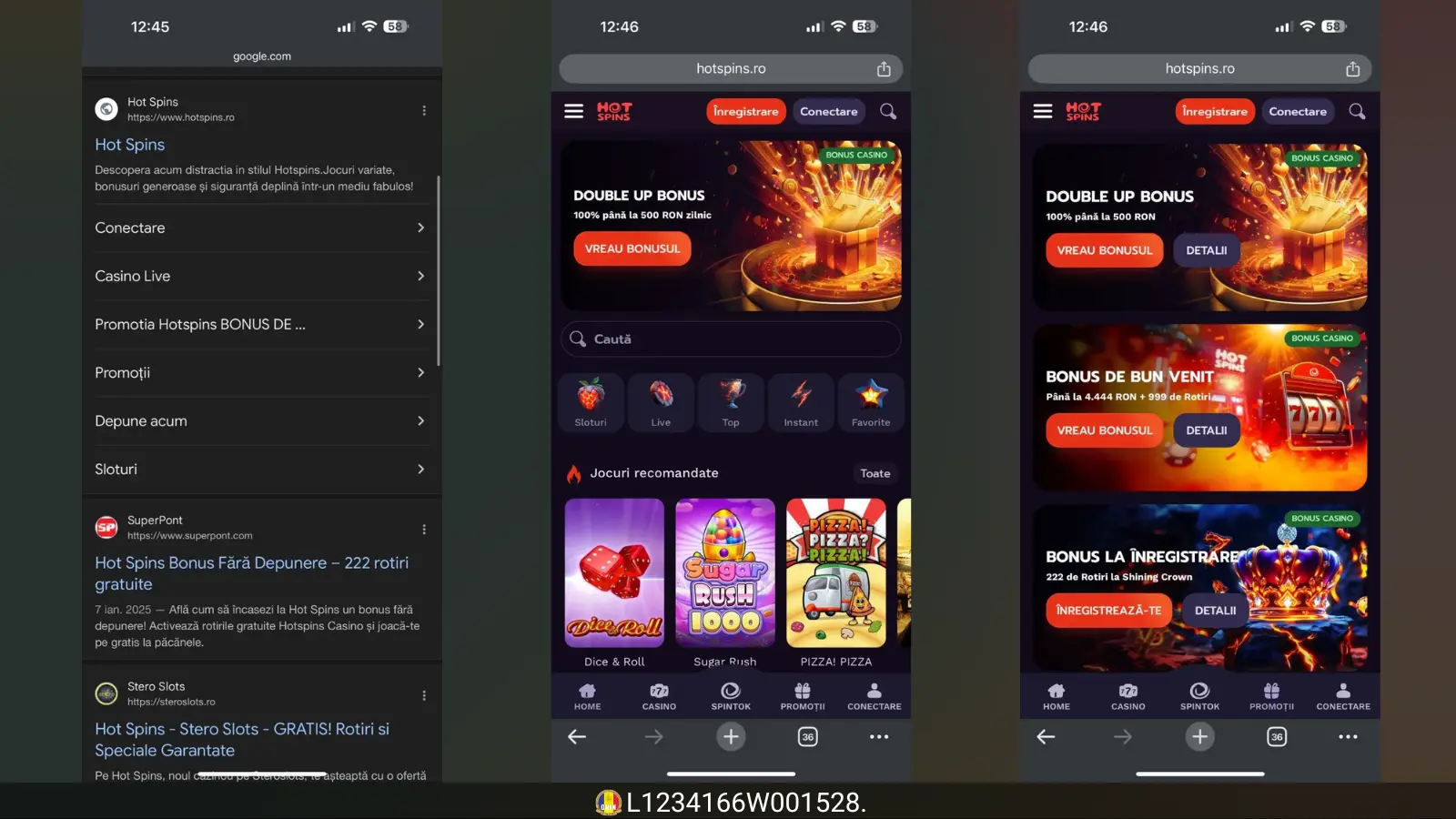 HotSpins Aplicatia mobila