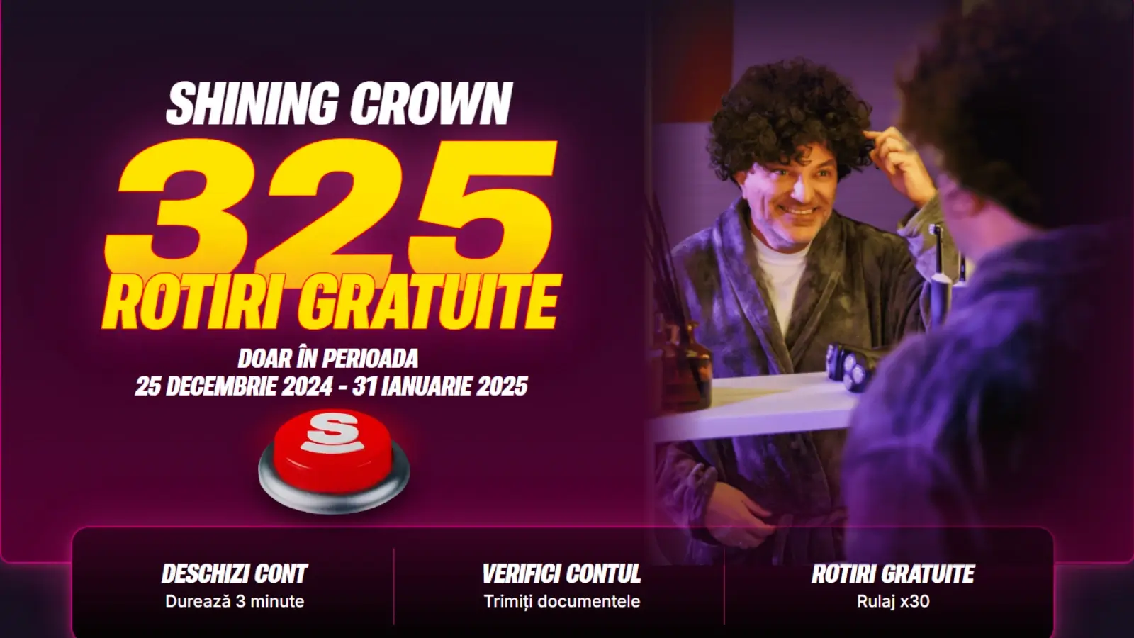 Superbet Bonus fara depunere 325 rotiri gratuite la Shining Crown