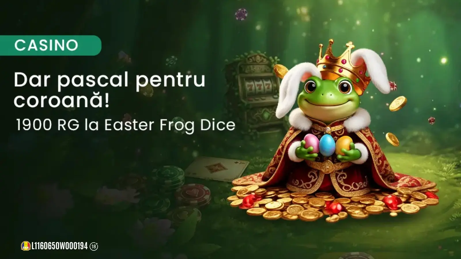 Dar Pascal pentru Coroană - 1900 Rotiri Gratuite la Easter Frog Dice