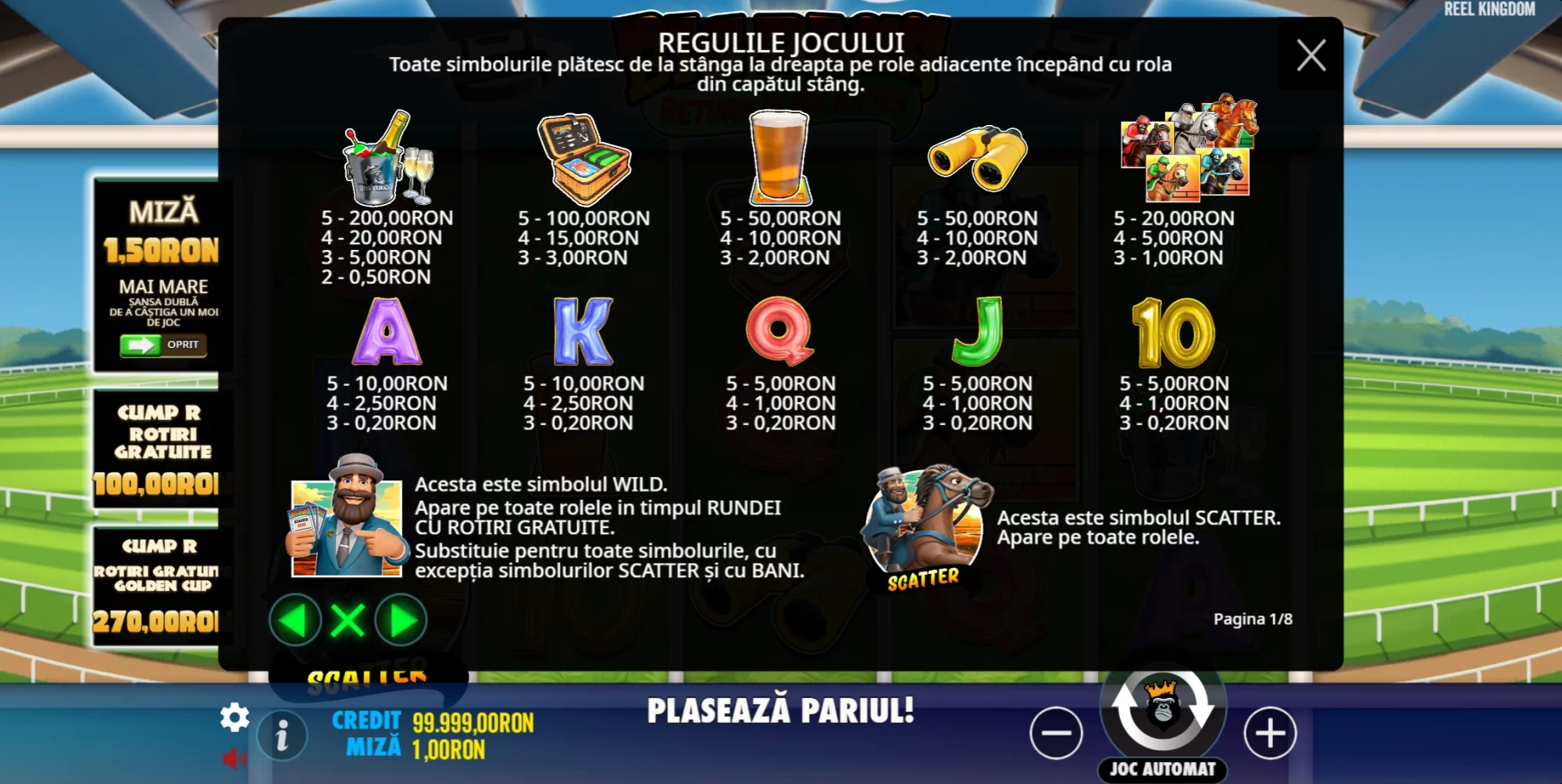 Big Bass Return to The Races Gratis Simboluri
