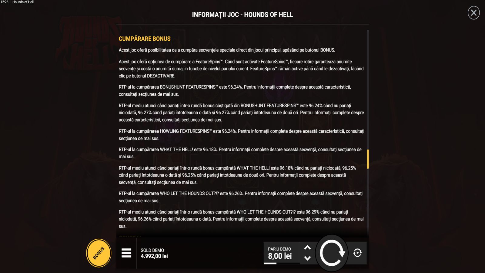 Hounds of Hell Demo Cumpara Bonus