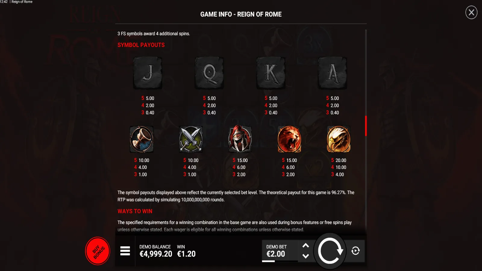 Reign Of Rome Demo Simboluri
