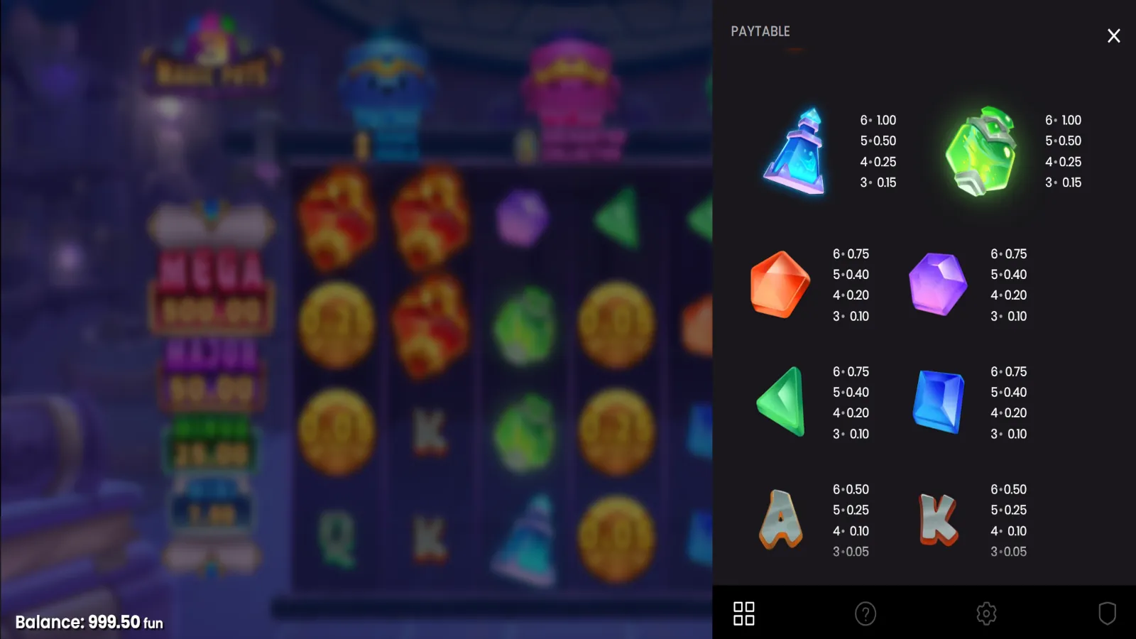 3 Magic Pots Demo Simboluri