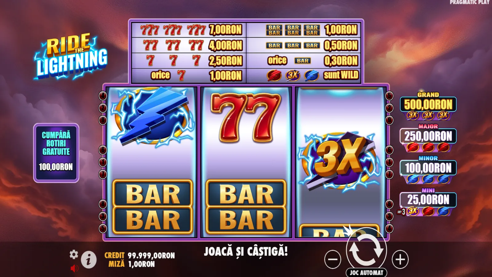 Ride The Lightning Gratis GamePlay