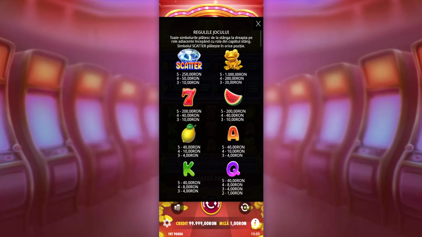 Wealthy Frog gratis Simboluri