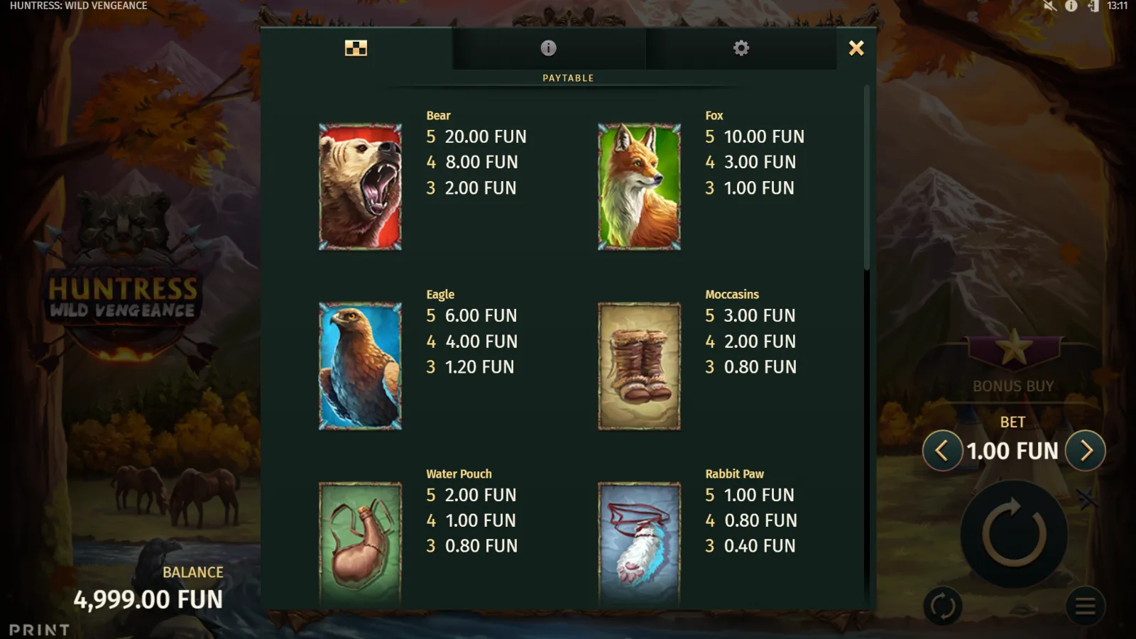 Huntress Wild Vengeance Demo Simboluri