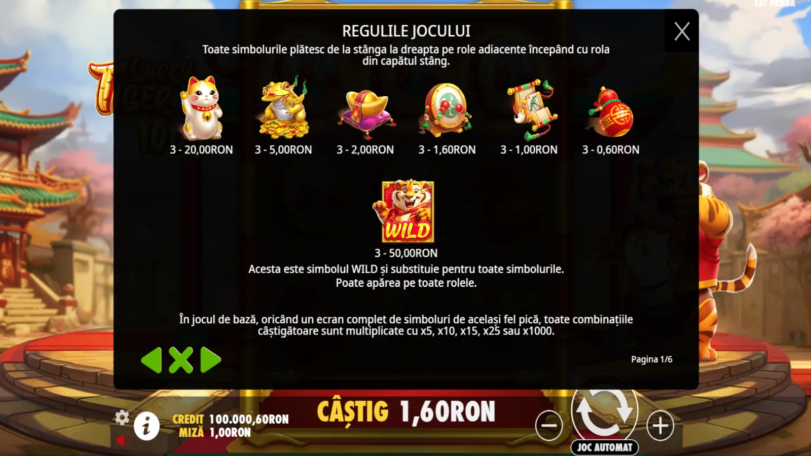 Lucky Tiger 1000 Gratis Simboluri