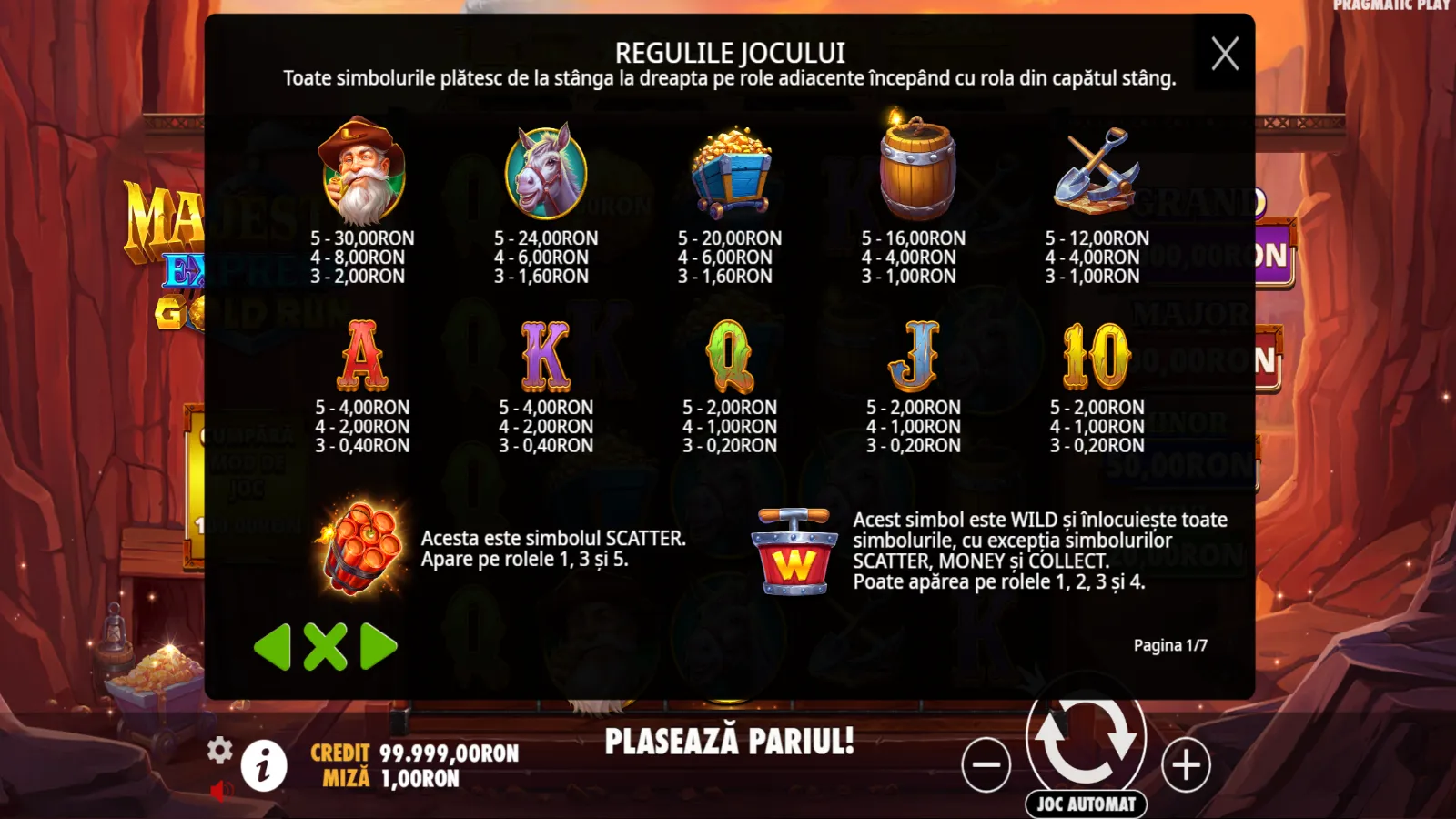 Majestic Express Gold Run Gratis Simboluri