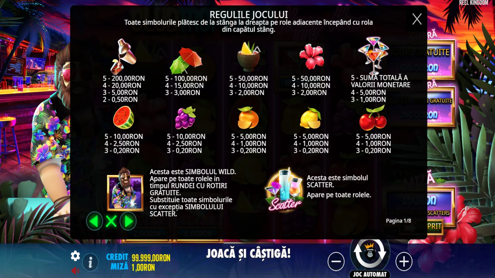 Club Tropicana Happy Hour Demo Simboluri