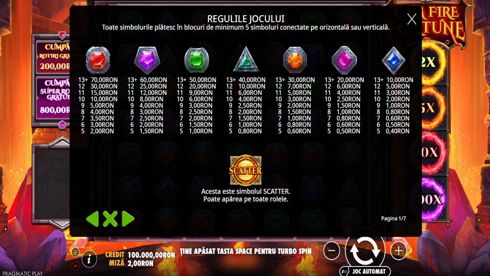 Gem Fire Fortune Demo Simboluri