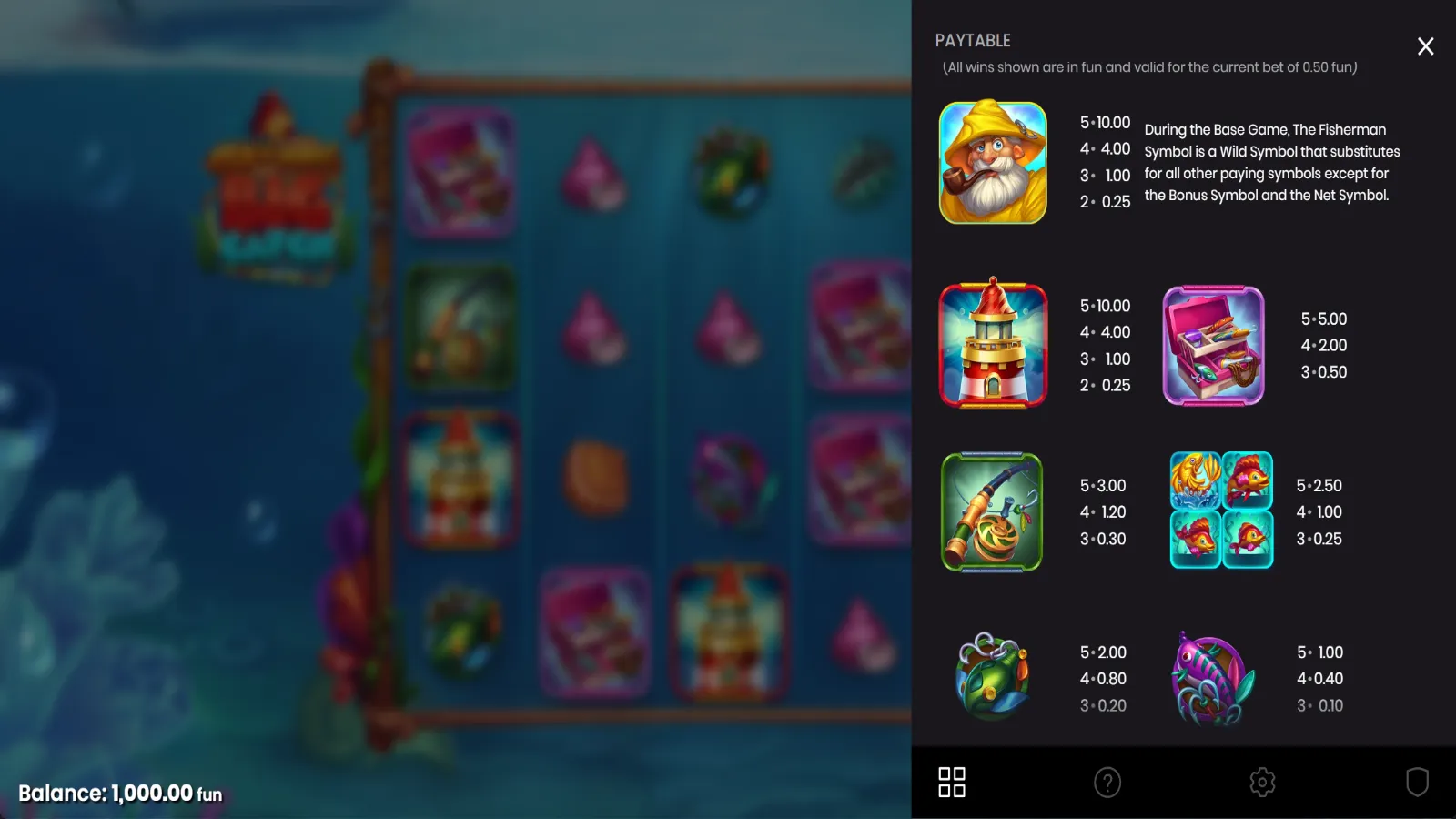 Fish n Nudge Big Catch Demo Simboluri