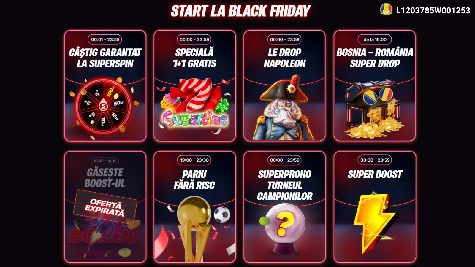 Calendar Black Friday Superbet