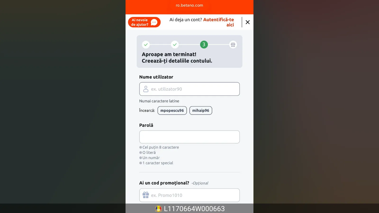 Pasul 3 in inregistrarea Betano pentru revedicarea premiilor