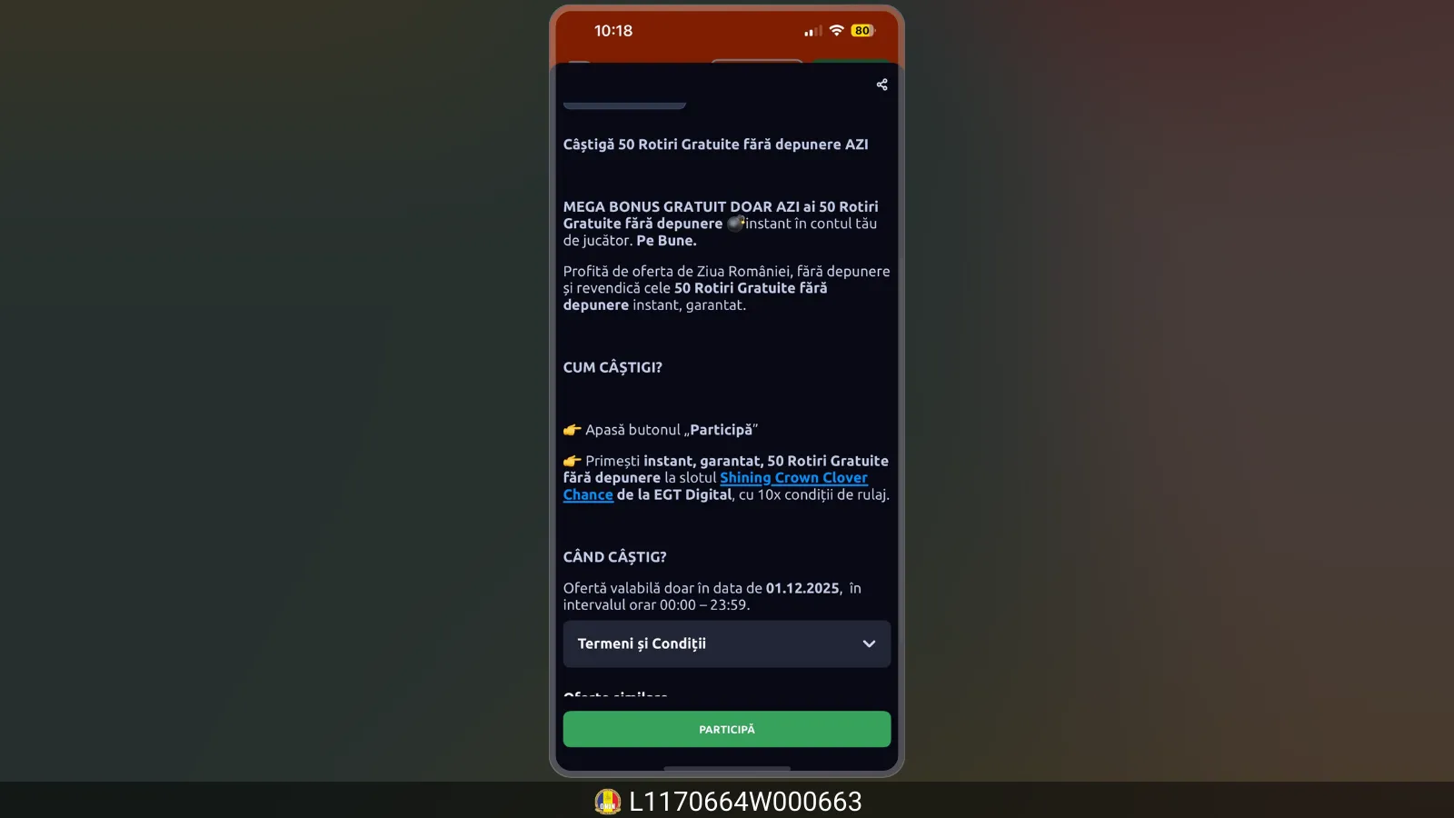 Promoții casino 1 Decembrie 2025 la Betano Casino